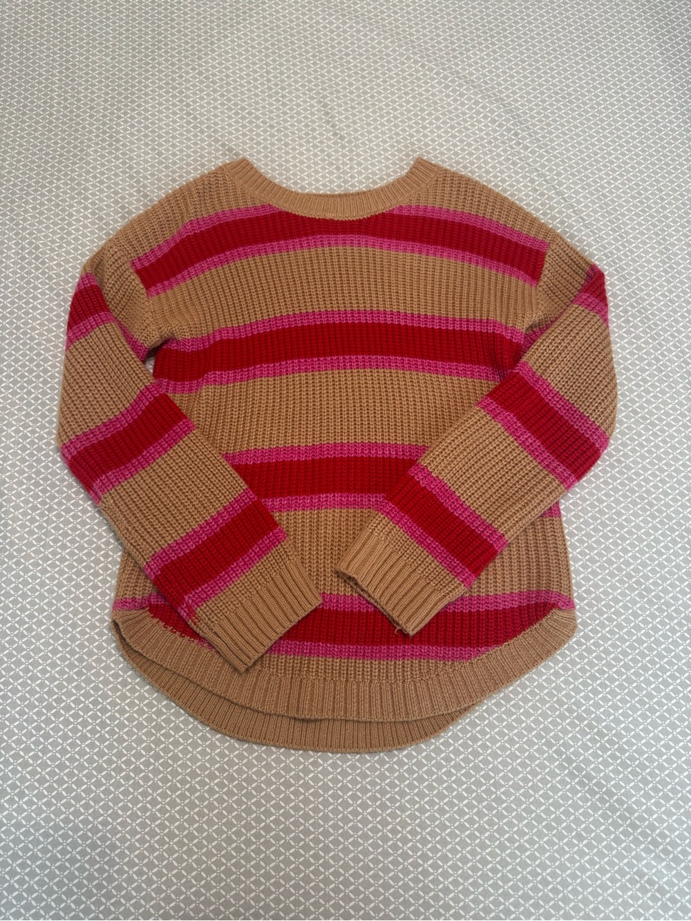 SO pink red and brown striped sweater